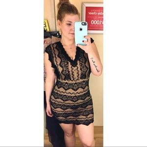 Black and Tan bodycon dress